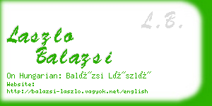 laszlo balazsi business card